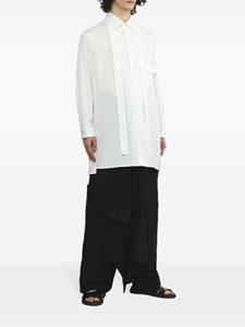 Yohji Yamamoto Gedrapeerde broek met wijde pijpen - Zwart