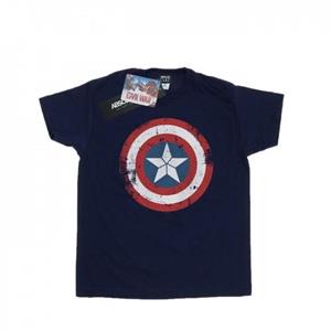 Marvel Girls Captain America Civil War Distressed Shield Cotton T-Shirt