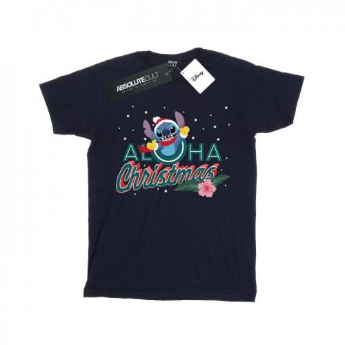 Disney Girls Lilo And Stitch Aloha Christmas Cotton T-Shirt