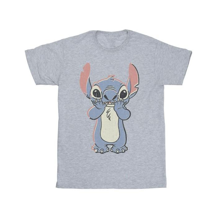 Disney Girls Lilo And Stitch Big Print Cotton T-Shirt