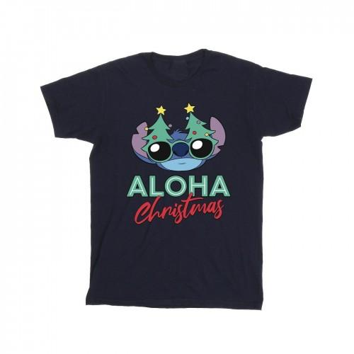 Disney Girls Lilo And Stitch Christmas Tree Shades Cotton T-Shirt