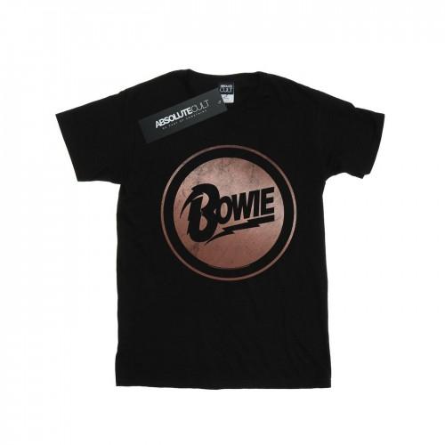 David Bowie Girls Rose Gold Circle Cotton T-Shirt