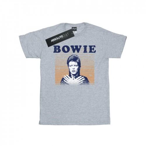 David Bowie Girls Orange Stripes Cotton T-Shirt