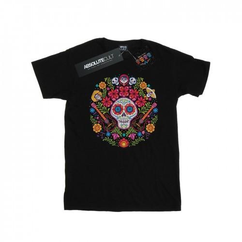 Disney Boys Coco Embroidered Skull Print T-Shirt