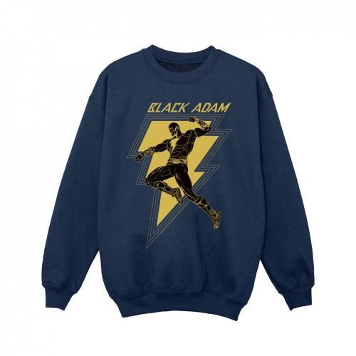 DC Comics Girls Black Adam Golden Bolt Chest Sweatshirt