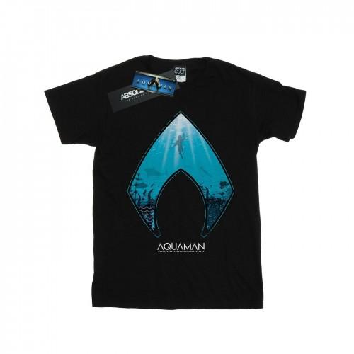 DC Comics Girls Aquaman Ocean Logo Cotton T-Shirt
