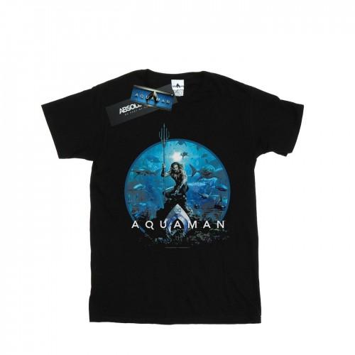 DC Comics Girls Aquaman Circle Poster Cotton T-Shirt