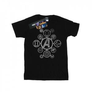 Marvel Girls Avengers Infinity War Distressed Metal Icons Cotton T-Shirt