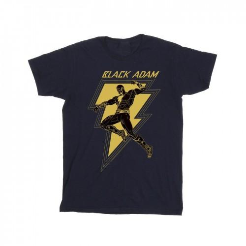 DC Comics Girls Black Adam Golden Bolt Chest Cotton T-Shirt