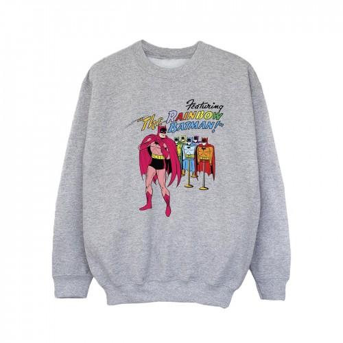 DC Comics Girls Batman Comic Cover Rainbow Batman Sweatshirt