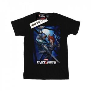 Marvel Girls Black Widow Movie Bridge Battle Cotton T-Shirt
