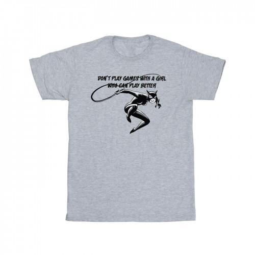 DC Comics Girls Catwoman DonÂ´t Play Games Cotton T-Shirt