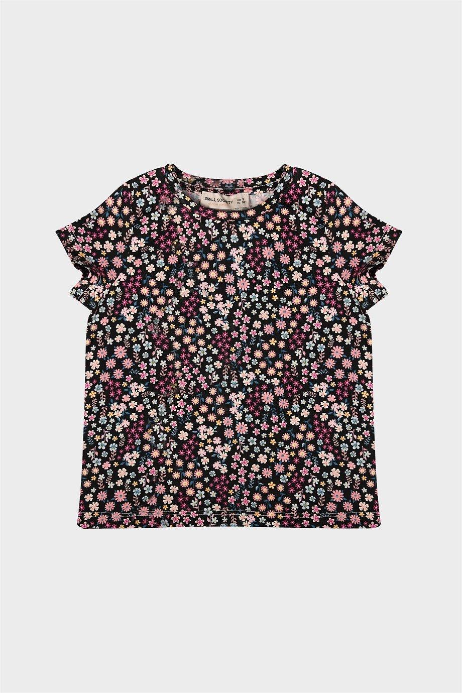 Small Society Flower Printed T-Shirt for Girl