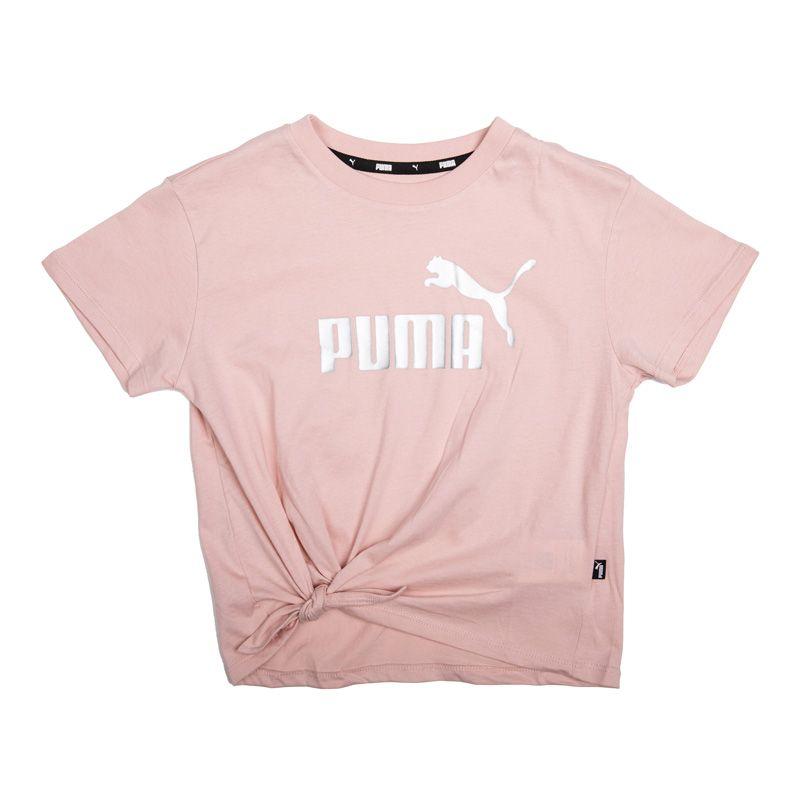 Puma Ess+ Logo Knotted T-shirt pink girl Child 