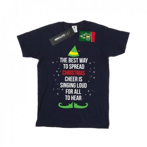 Elf Boys Christmas Cheer Text T-Shirt