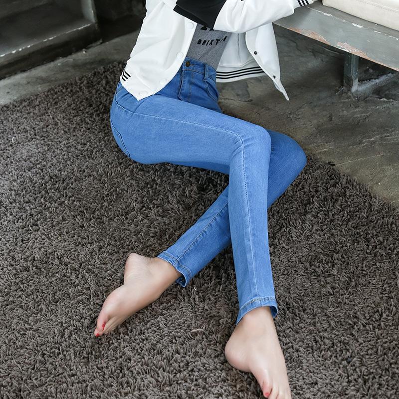 Zhuoneng Clothing Jeans met hoge taille Damesbroek 2024 Lente en zomer Nieuwe Koreaanse versie van The Tide Dunne elastische broek met kleine voet Potloodbroek