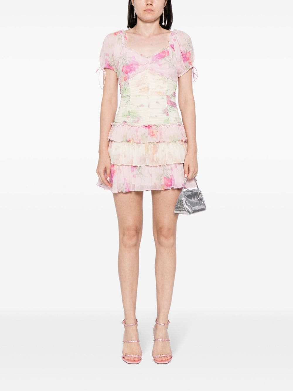 LoveShackFancy Mini-jurk met bloemenprint - Roze