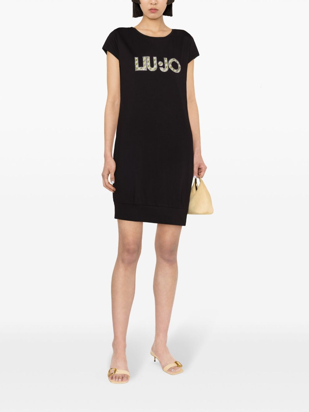 LIU JO T-shirtjurk met logoprint - Zwart