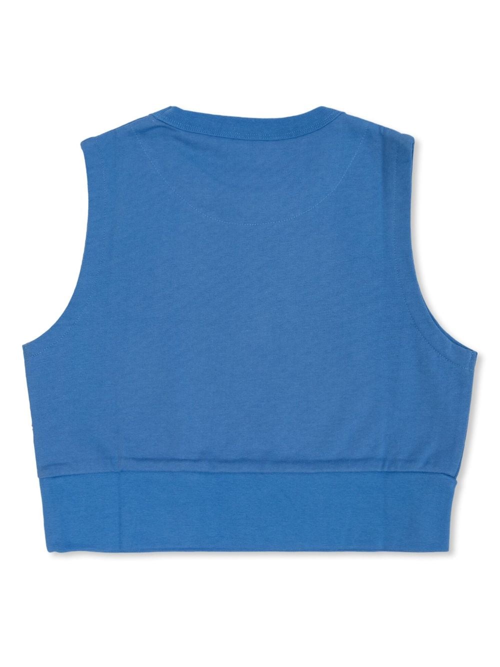 Tiny Cottons logo-print sleeveless cotton shirt - Blauw