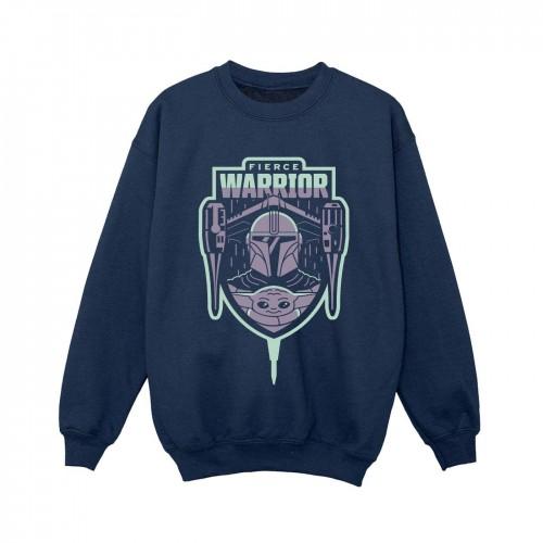 Star Wars Boys The Mandalorian Fierce Warrior Patch Sweatshirt