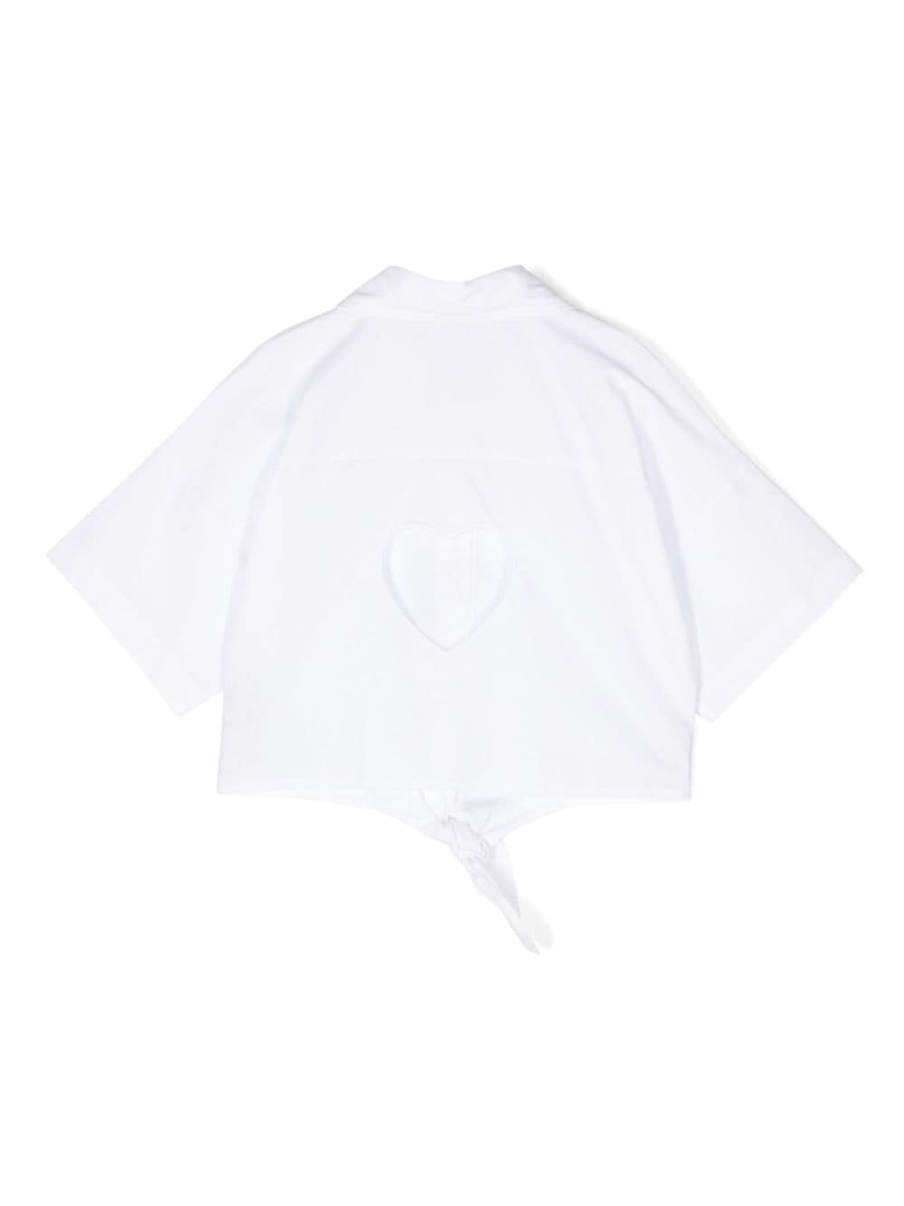 Miss Grant Kids Popeline shirt met uitgesneden detail - Wit