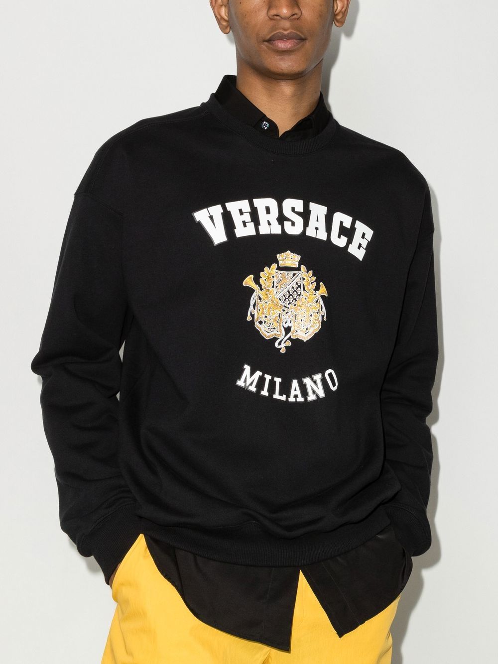 Versace Sweater met logoprint - Zwart