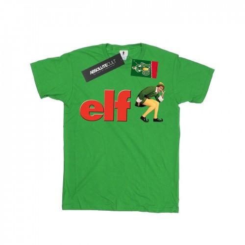 Elf Girls Crouching Logo Cotton T-Shirt