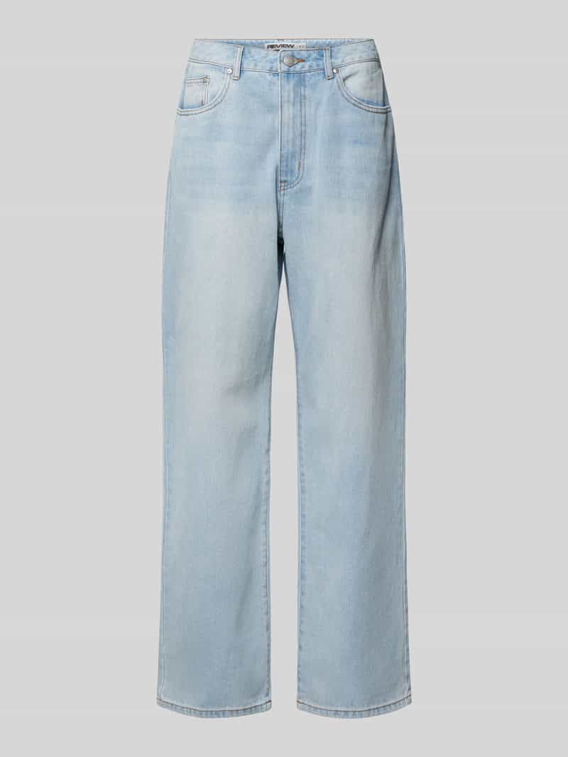 Review Jeans met wijde pijpen in used-look