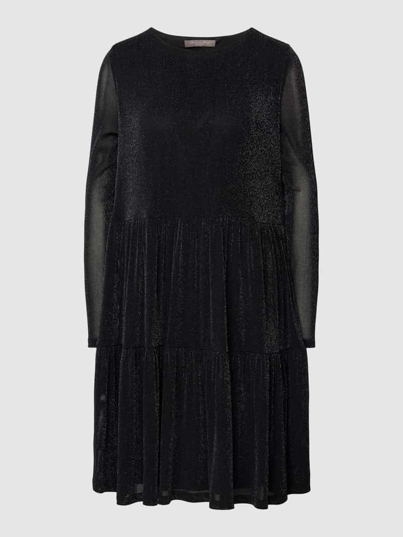 Christian Berg Woman Selection Mini-jurk in laagjeslook met ronde hals