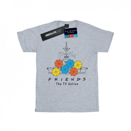 Friends Girls Fountain And Umbrellas Cotton T-Shirt