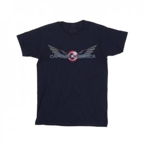 Marvel Girls Falcon And The Winter Soldier Captain America Logo Cotton T-Shirt