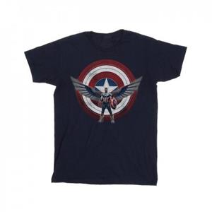 Marvel Girls Falcon And The Winter Soldier Captain America Shield Pose Cotton T-Shirt