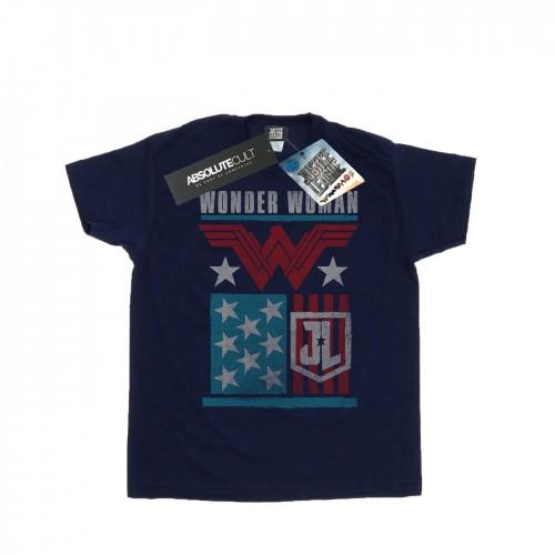 DC Comics Boys Justice League Movie Wonder Woman Flag T-Shirt
