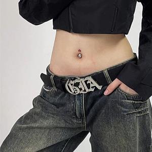 Aoxuanopre Buckle Abstract Letter For Women Dress PU Leather Belt Waist Accessories Jeans Belt Waist Belt