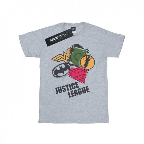 DC Comics Girls Justice League Spray Logos Cotton T-Shirt