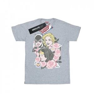 DC Comics Girls Super Powers Floral Frame Cotton T-Shirt