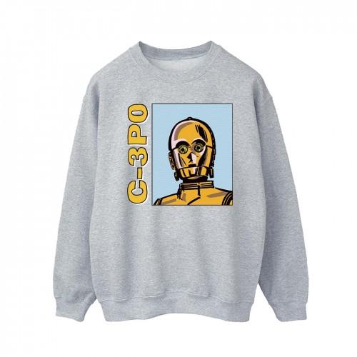 Star Wars Mens C3PO Line Art Sweatshirt