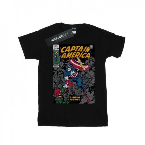 Marvel Girls Captain America Album Issue Cover Cotton T-Shirt