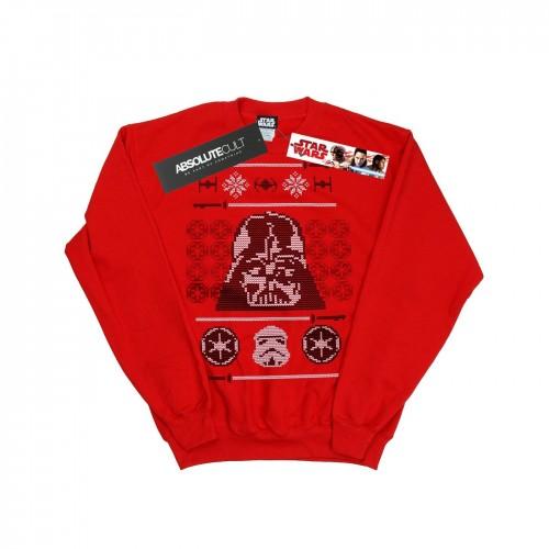 Star Wars Mens Christmas Vader Head Fair Isle Sweatshirt