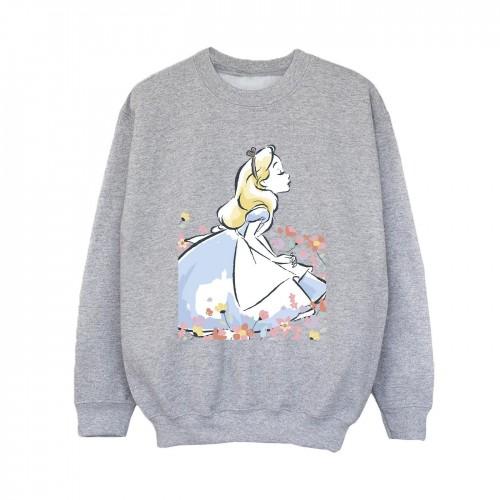 Disney Boys Alice In Wonderland Sketch Flowers Sweatshirt