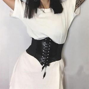 YZ Household Women Super Wide Belt PU Elastic Corset Belt Fashion Wide Waist Belt Ladies Clothing Accessories Female