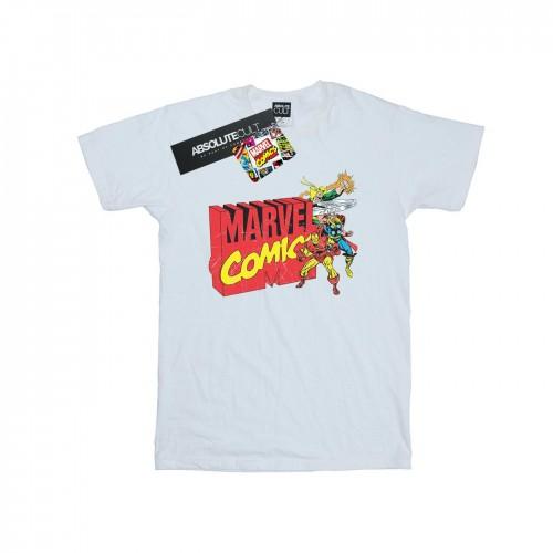 Marvel Comics Girls Vintage Logo Blast Cotton T-Shirt