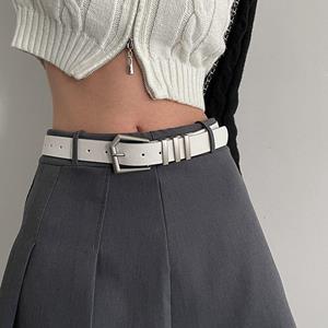 Weboo Y2k Metal Buckle For Women Belt Accessories Korean Waist Strap Female Waistband PU leather Belt