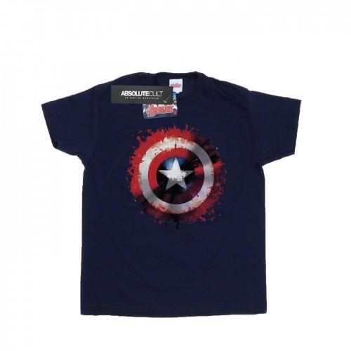 Marvel Girls Avengers Captain America Art Shield Cotton T-Shirt