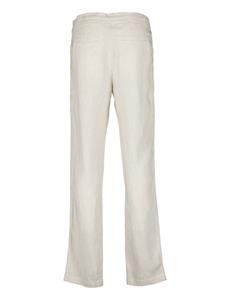 120% Lino Gestreepte linnen broek - Beige