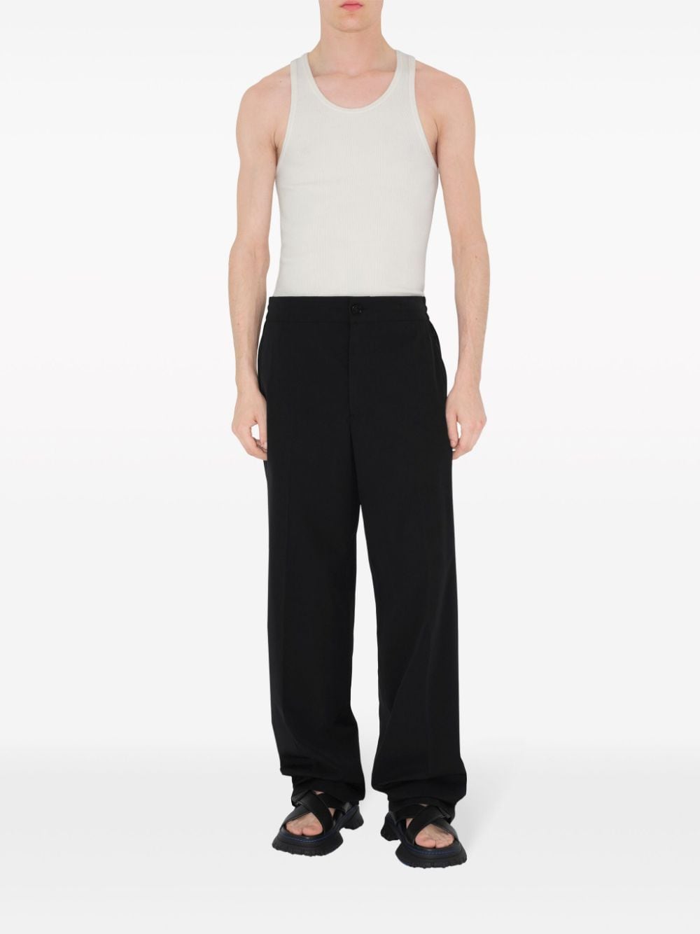Burberry pressed-crease cotton trousers - Zwart