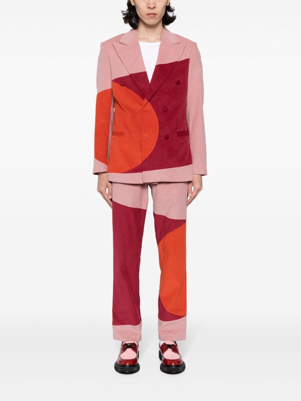 KidSuper colour-block corduroy trousers - Roze