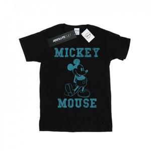 Disney Girls Mickey Mouse Distressed Kick Mono Cotton T-Shirt