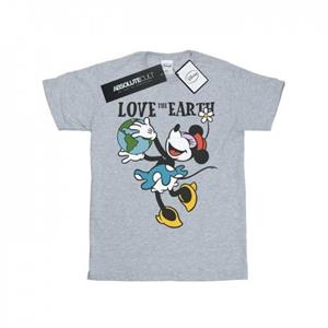 Disney Girls Mickey Mouse Love The Earth Cotton T-Shirt
