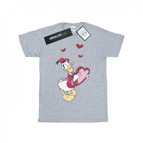Disney Girls Donald Duck Love Heart Cotton T-Shirt